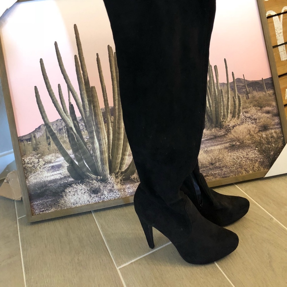 Thigh High Black Suede Boots